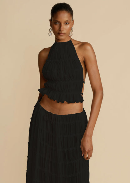 Halter Dress Suit – Sexy Backless Skirt Set