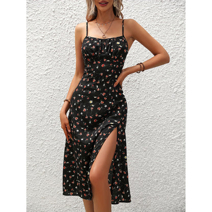 Polka Dot Suspender Dress – Sexy Summer Split Style
