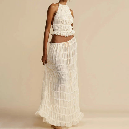 Halter Dress Suit – Sexy Backless Skirt Set