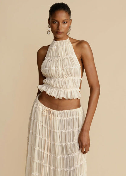 Halter Dress Suit – Sexy Backless Skirt Set