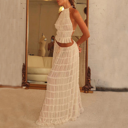 Halter Dress Suit – Sexy Backless Skirt Set