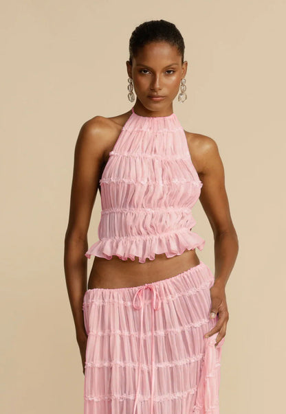Halter Dress Suit – Sexy Backless Skirt Set